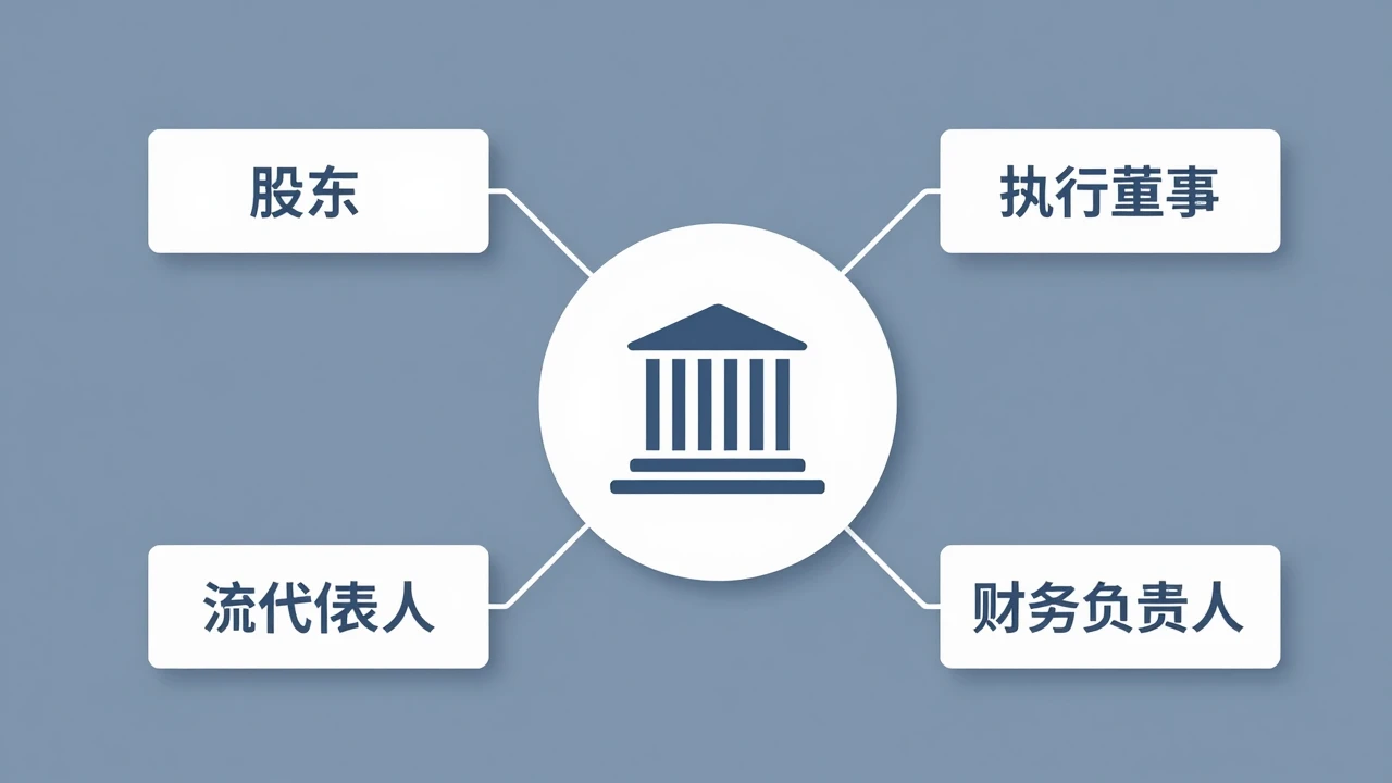 一人公司财务负责人可以由股东担任吗?职责与风险边界 1 一人公司中股东、执行董事、法定代表人与财务负责人身份关系示意图