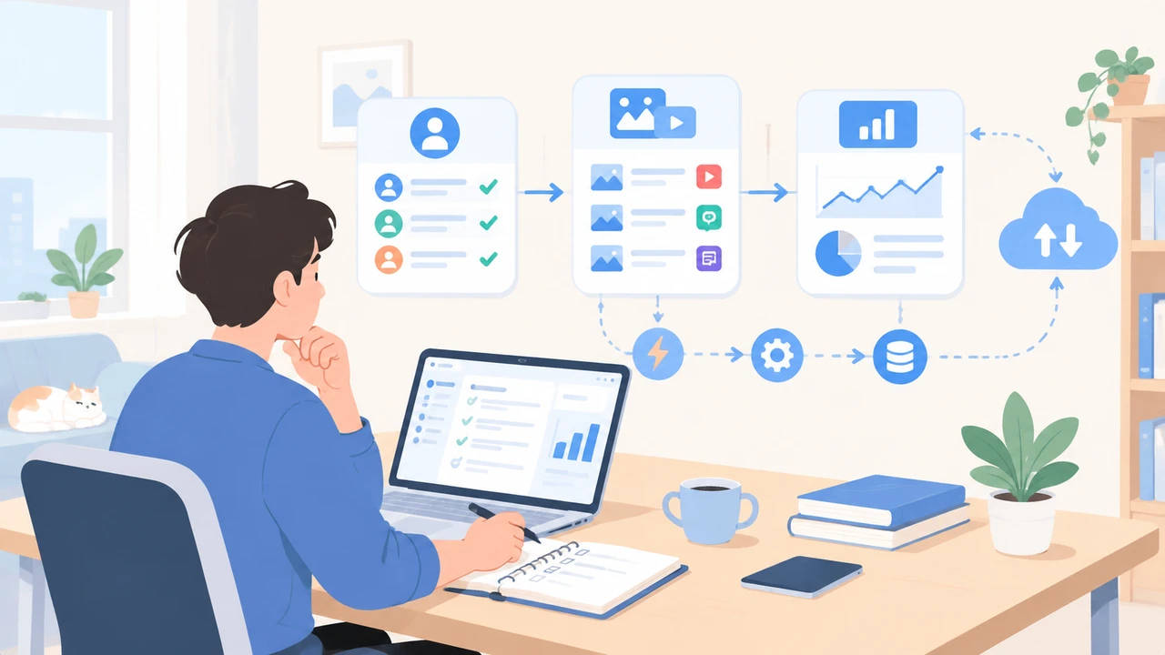 一人公司 AI 工作流工具怎么选:从 Notion 到 Zapier,自动化搭建的实用指南 1 一人公司创业者梳理AI工作流与自动化任务