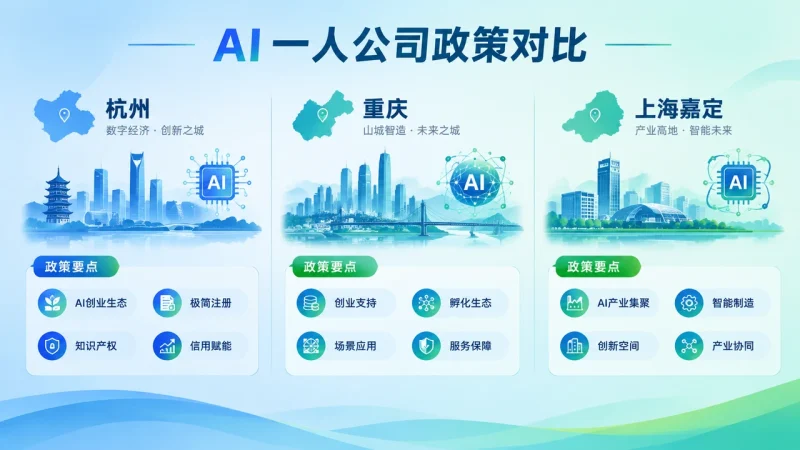 杭州、重庆与上海嘉定相继关注AI一人公司：地方政策正在竞争哪些创业资源-OPCboot一人公司创业邦