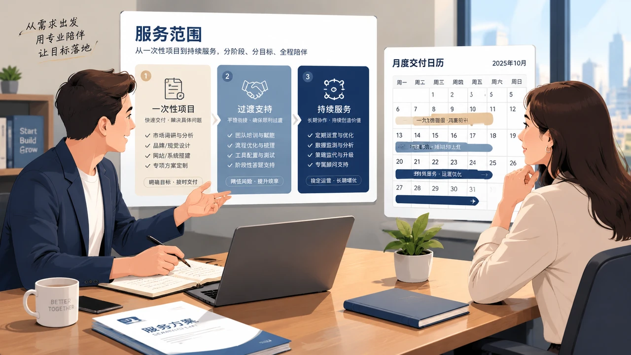 一次性项目与持续服务边界的规划示意