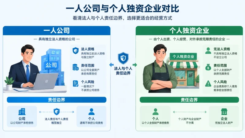一人公司与个人独资企业怎么选:法人资格和经营责任的比较方法 - OPCboot一人公司创业邦-OPCboot一人公司创业邦