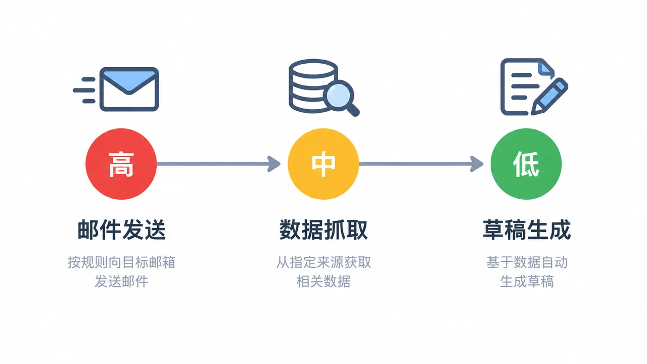 AI 工作流上线前的故障演练:为一人公司设置人工接管和回滚机制 2 工作流环节的红黄绿风险分级示意