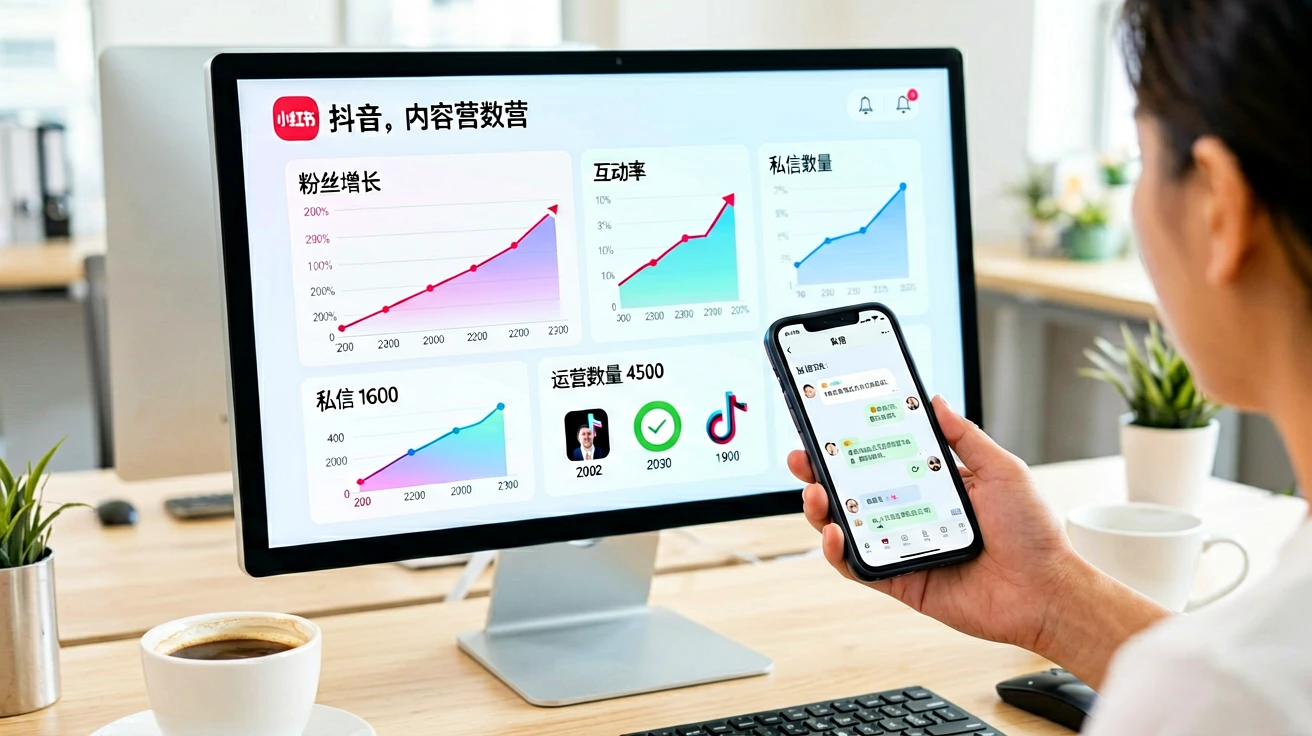 一人公司如何用 AI 提升 30% 转化率?明超的数字化获客实战复盘 2 明超的AI内容运营数据看板